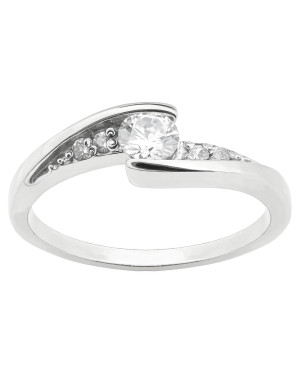 Silver ring with zirconia