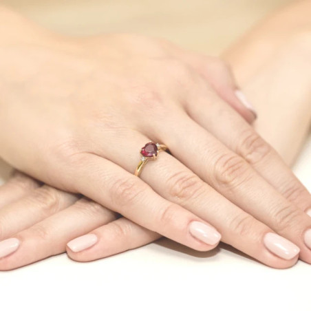 Gold ring with diamond EY-12 ruby ​​| GoldJewellery