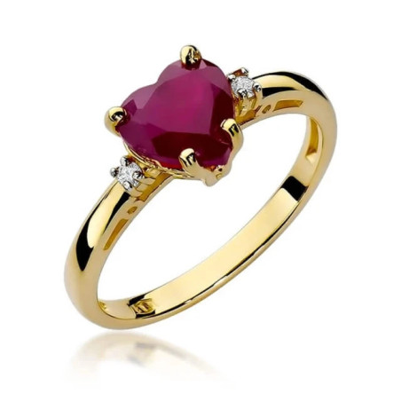 Gold ring with diamond EY-12 ruby ​​| GoldJewellery