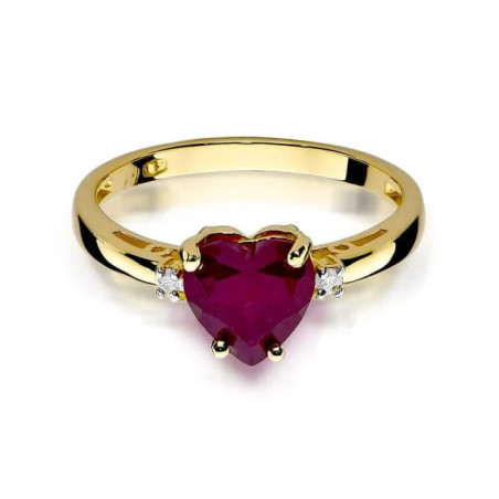 Gold ring with diamond EY-12 ruby ​​| GoldJewellery
