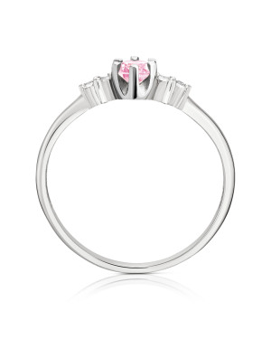 Silver ring with pink stone