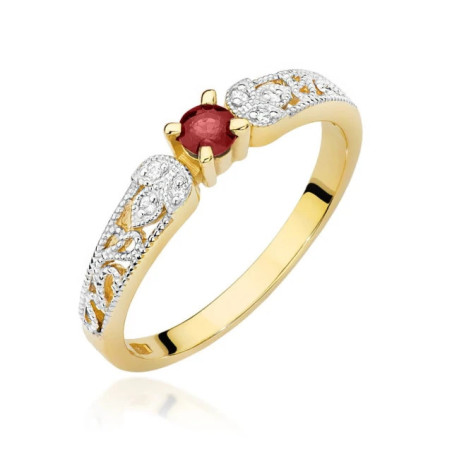 Gold ruby ​​ring 0.15 ct