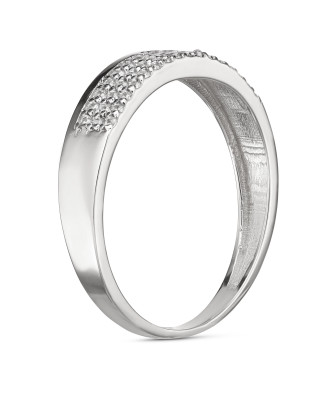Silver ring band with stones