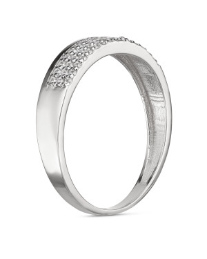 Silver ring band with stones