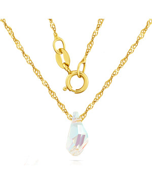 Gold necklace with Swarovski crystal 14k