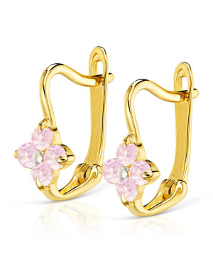 Gift for communion earrings for a girl pink 8k pr.