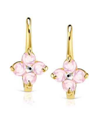 Gift for communion earrings for a girl pink 8k pr.