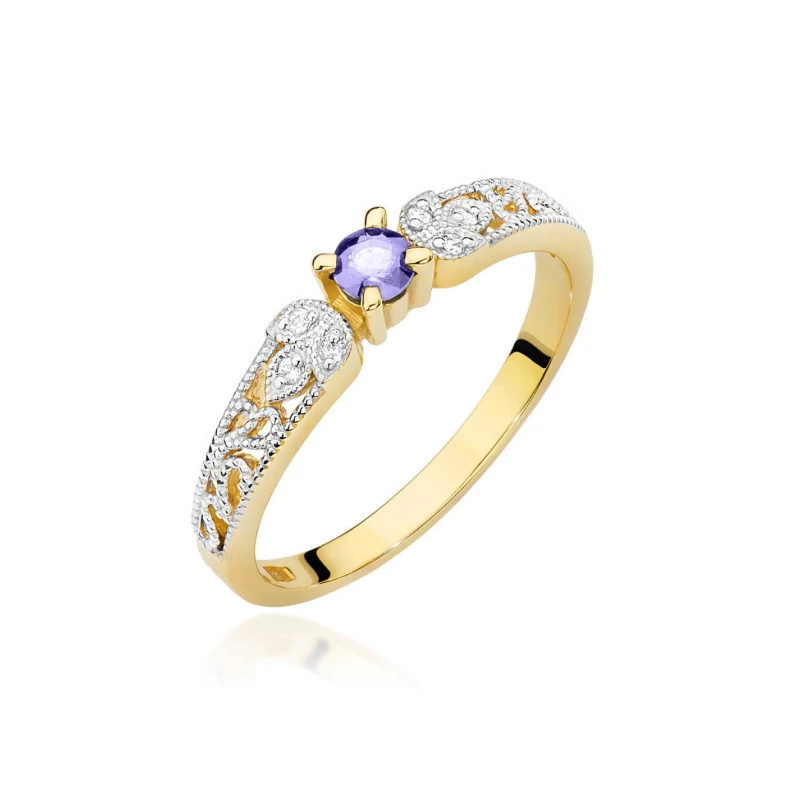 Gold tanzanite ring, 0.15 ct