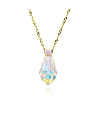Gold necklace with Nature crystal made with Swarovski