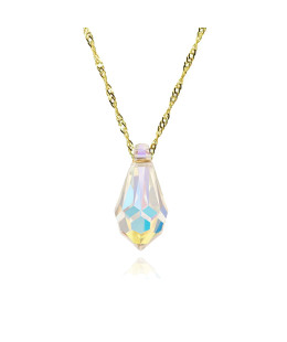 Gold necklace with Nature crystal made with Swarovski
