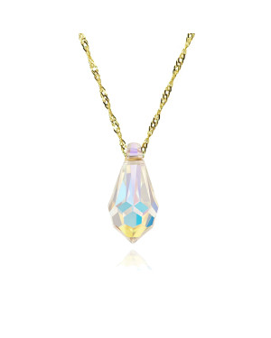 Gold necklace with Nature crystal made with Swarovski