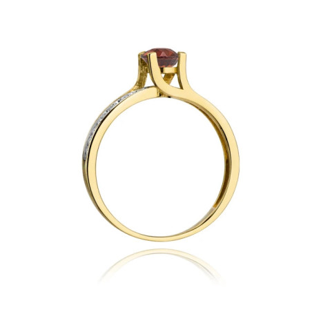 Gold ring with diamond EY-106 garnet | GoldJewellery