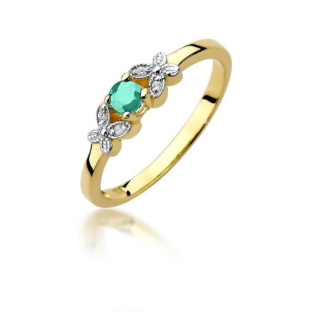 Ring with emerald butterflies certificate