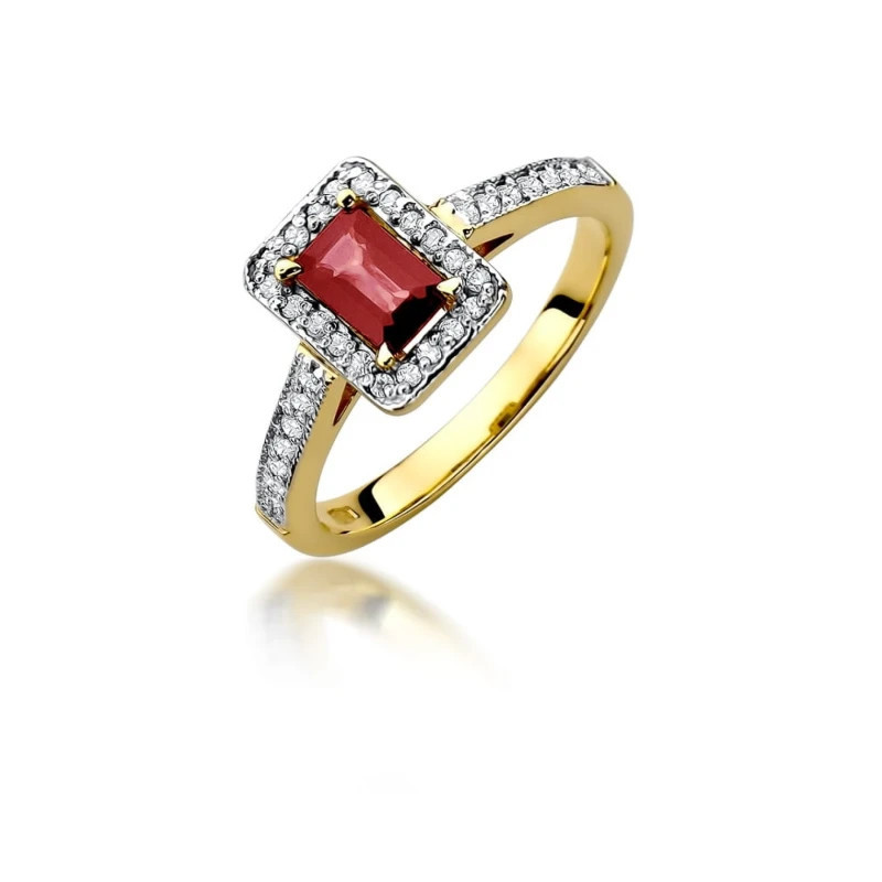 Ring with ruby and diamonds 585 Ring with ruby and diamonds 585