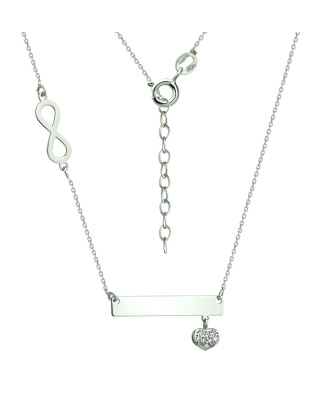 Silver necklace INFINITY "Just for You" with cubic zirconia