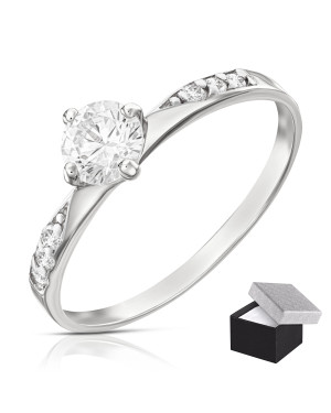 Silver ring with cubic zirconia