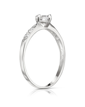 Silver ring with cubic zirconia