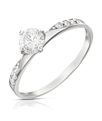 Silver ring with cubic zirconia