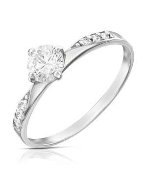 Silver ring with cubic zirconia