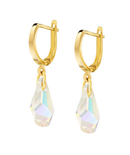 Złote kolczyki Swarovski Crystal 14k