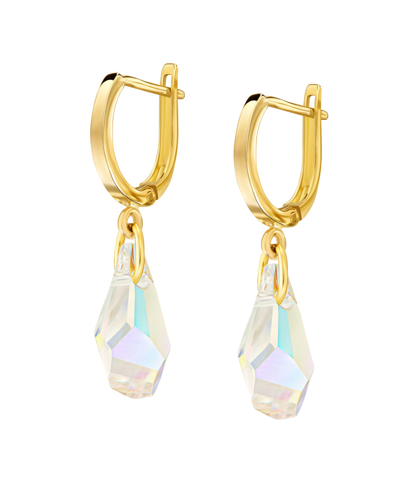 Złote kolczyki Swarovski Crystal 14k