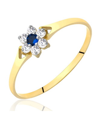 Sapphire flower ring stone 8k