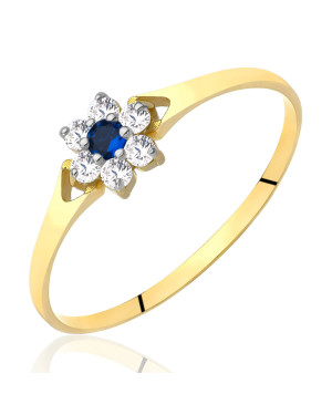 Sapphire flower ring stone 8k