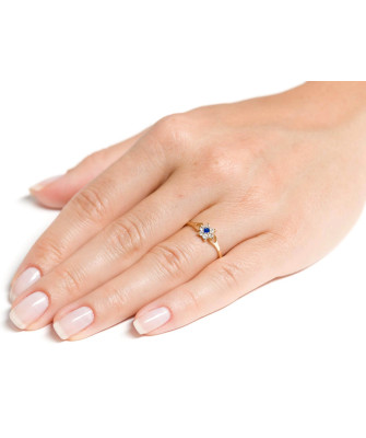 Sapphire flower ring stone 8k