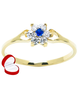 Sapphire flower ring stone 8k