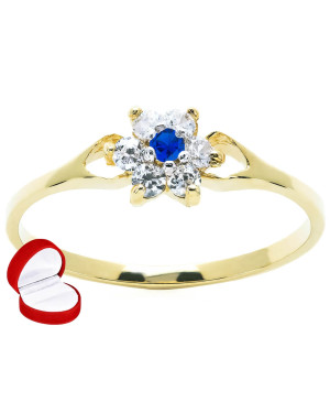 Sapphire flower ring stone 8k