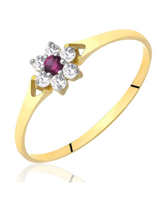 Ruby flower ring stone 8k