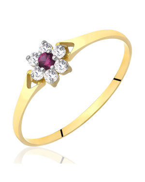 Ruby flower ring stone 8k