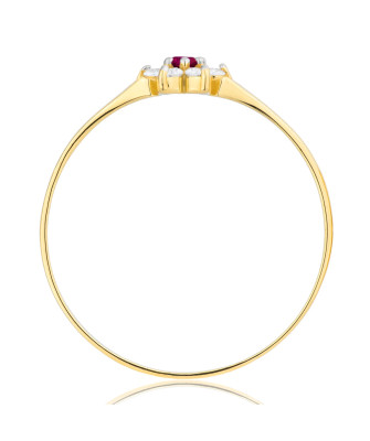 Ruby flower ring stone 8k