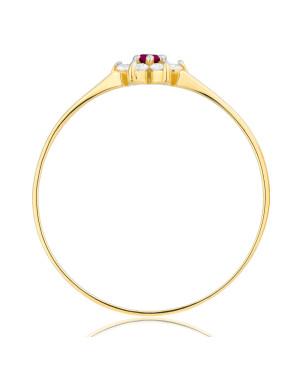 Ruby flower ring stone 8k