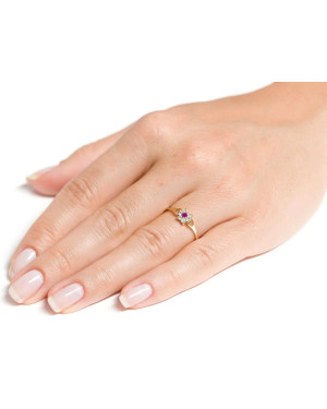 Ruby flower ring stone 8k