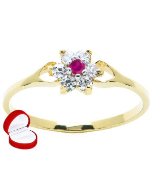 Ruby flower ring stone 8k
