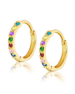Colorful stone earrings for communion 8k gold