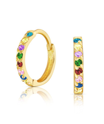 Colorful stone earrings for communion 8k gold