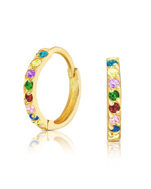 Colorful stone earrings for communion 8k gold