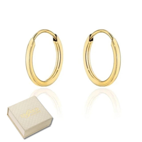 ⭐ Gold hoop earrings with a square cross-section, super light - 1 cm pr. 585 ♥ GoldJewellery