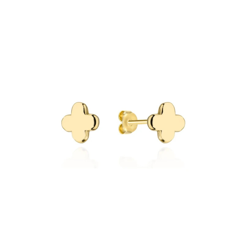 ⭐ Smooth gold clover earrings ♥ GoldJewellery