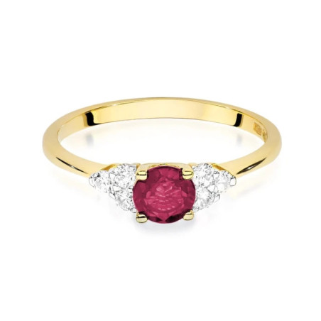 Ruby ring with diamonds 585