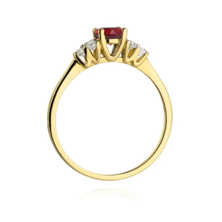 Ruby ring with diamonds 585