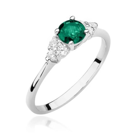 Engagement ring with emerald, white gold, 585