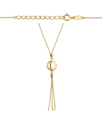 Celebrity necklace gold ball with hanging chains