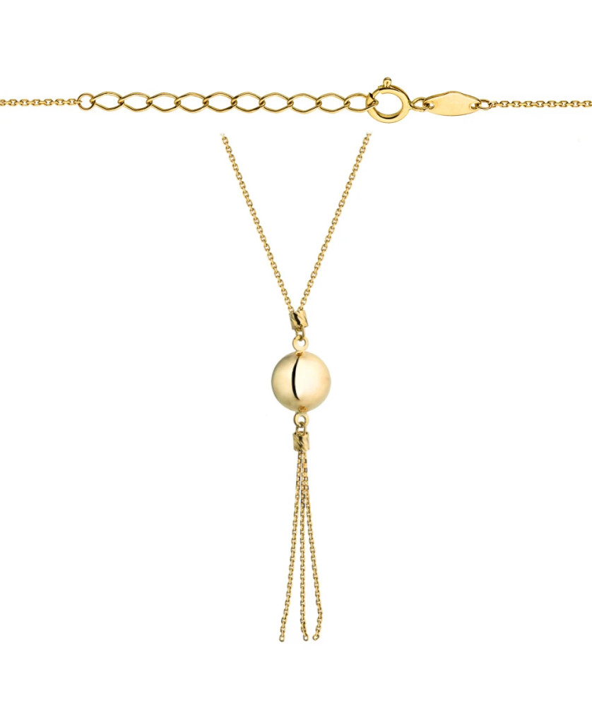 Celebrity necklace gold ball with hanging chains