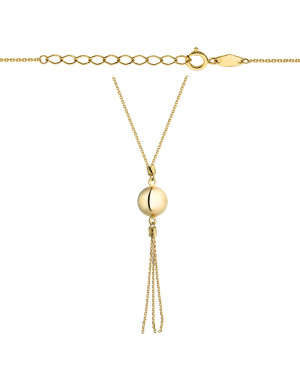 Celebrity necklace gold ball with hanging chains