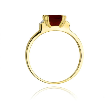 Gold ring with diamond EY-103 garnet | GoldJewellery
