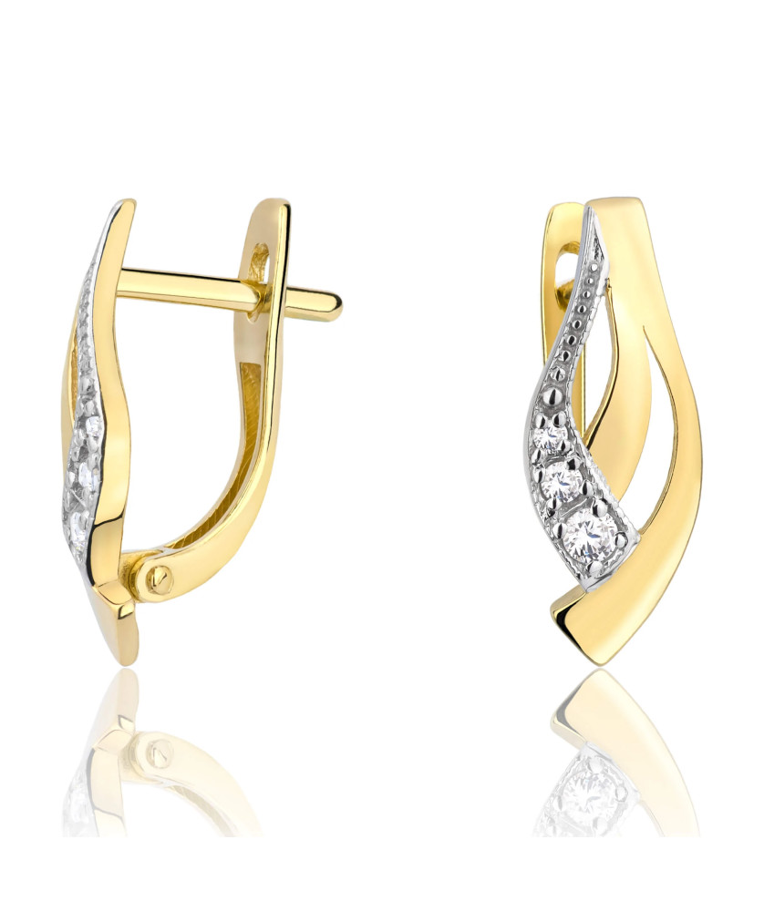 14k gold earrings cubic zirconia