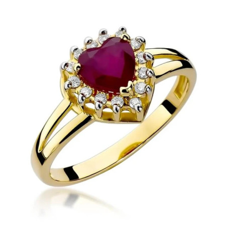 Gold ring with diamond EY-310 ruby ​​| GoldJewellery